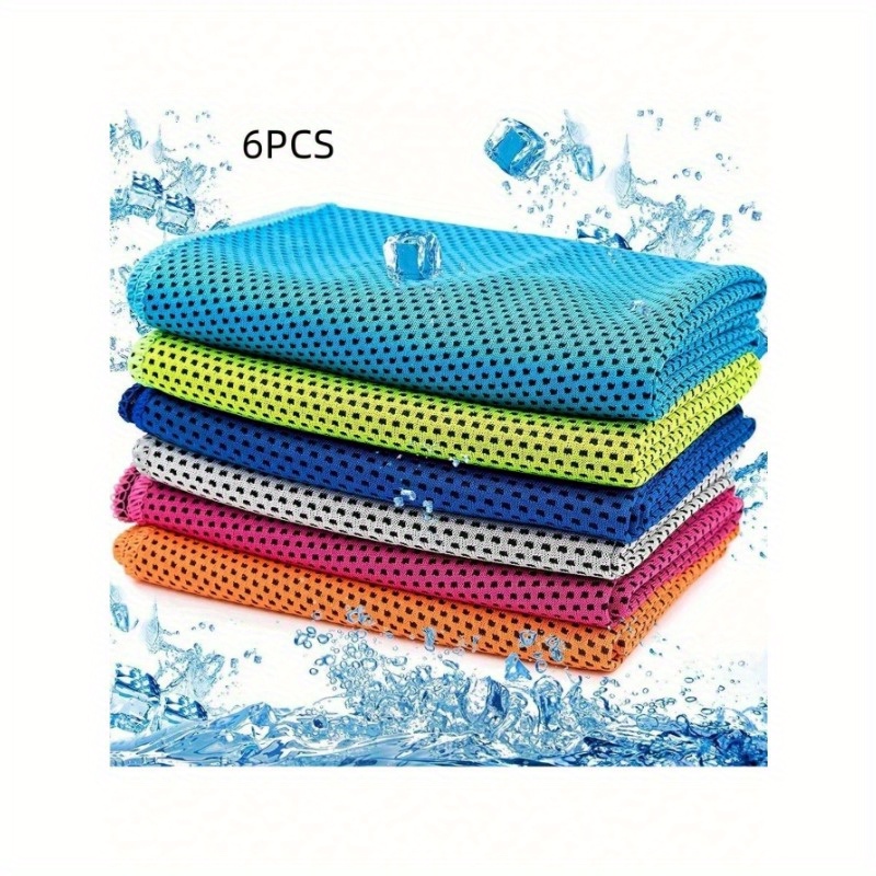 

6-pack Cooling Microfiber Towels - Quick-dry, Breathable, Soft Sports Towels For Gym, Yoga, Running, Fitness - High Absorbency, Non-woven Polyamide Fabric, Machine Washable