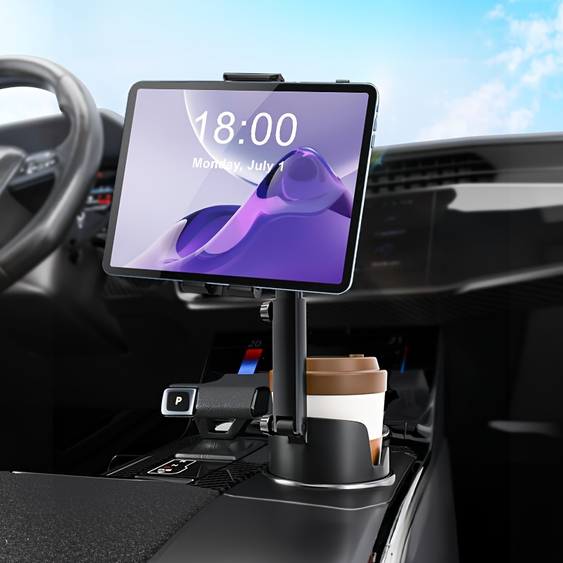 

Car 2-in-1 Phone Tablet Water Cup Holder, Heavy Duty Tablet Car Mount For Car/ Truck, Compatible With 4/ 5/ 6/ 7/ 8/ 9/ 10/ 11/ 12/ 13 Inch Tablets And Phones