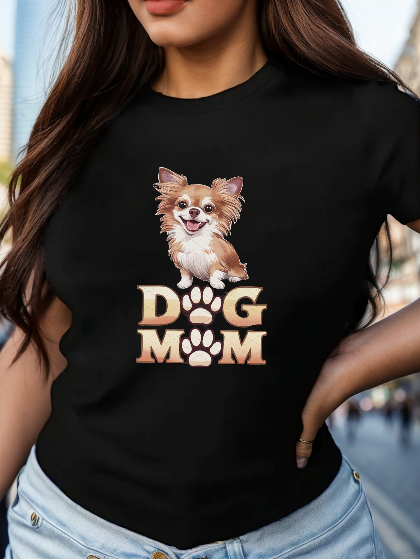 Tシャツ・カットソー Hashtag DDD Dog Print Side Lace-Up Sleeveless Short Tops dog mom print crew neck t shirt casual short sleeve top - Temu