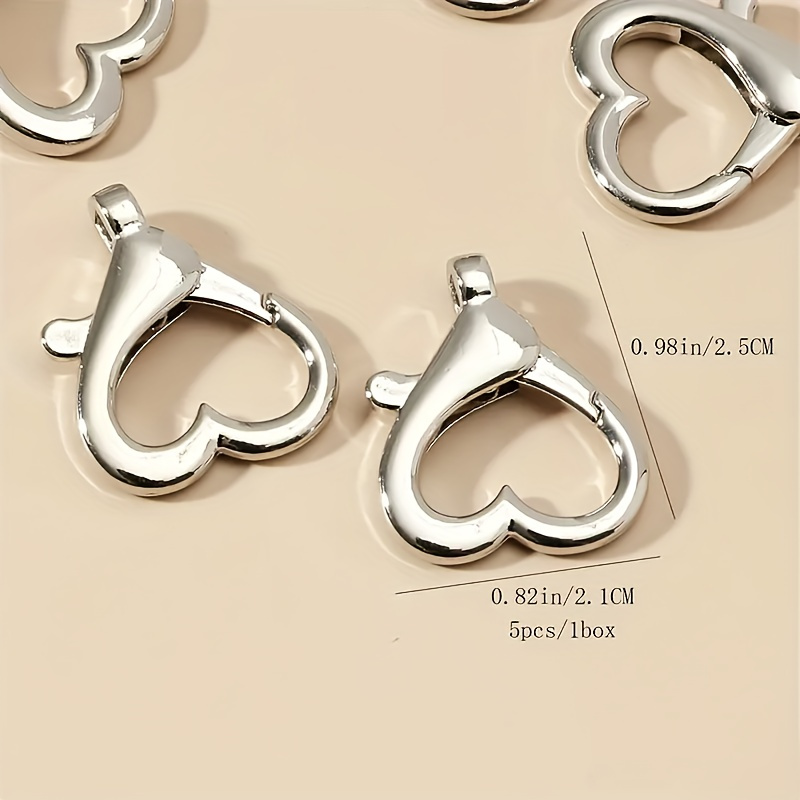 

10 Pcs Heart-shaped Lobster Clasps - Alloy Material, Perfect For Jewelry Making And Keychains - Suitable For Valentine's Day And More