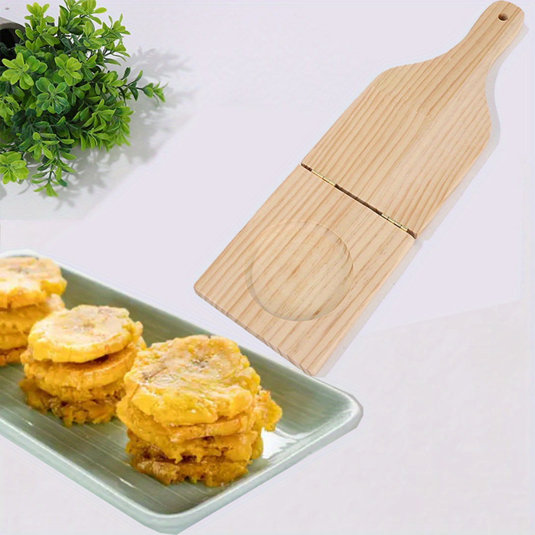 

Easy-grip Wooden Tostonera - Perfect For Homemade Tostones & Plantains, Kitchen Cooking Essential