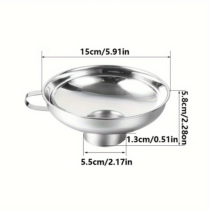 1pc stainless steel can funnel wide mouth can funnel with handle suitable for wide mouth and ordinary mouth cans food grade   funnel details 4