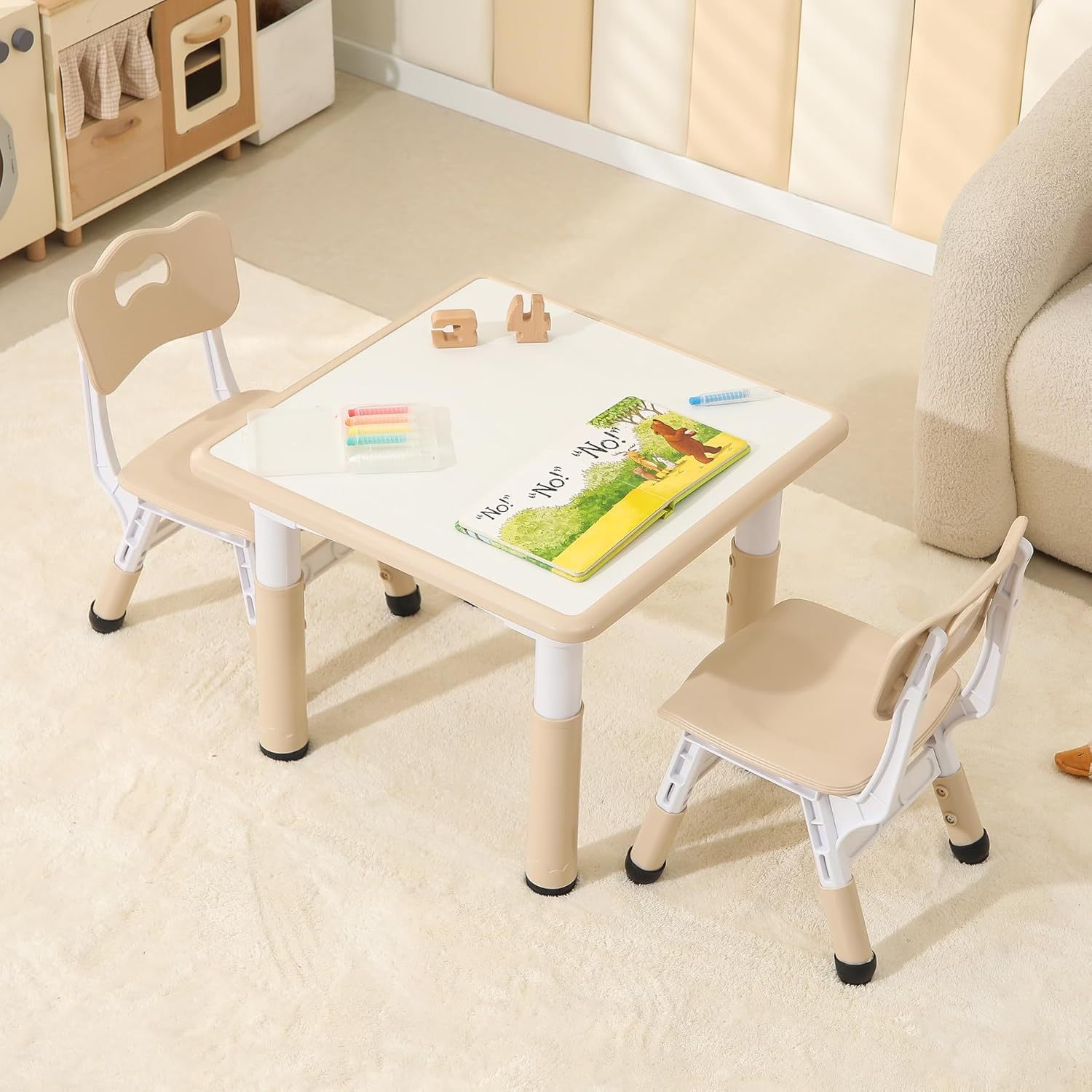 2024 Children's dining table set with 2 chairs--213-*dsa