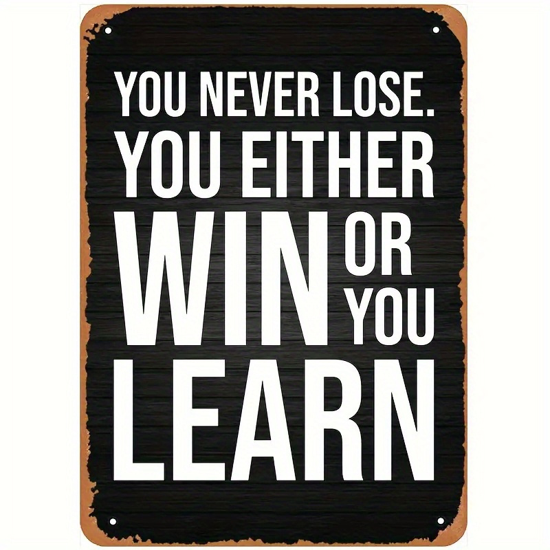 

2pcs Win Or Learn Metal Tin Sign Vintage Poster Man Cave Decorative (8 X 12 Inches 20 X 30 Cm)