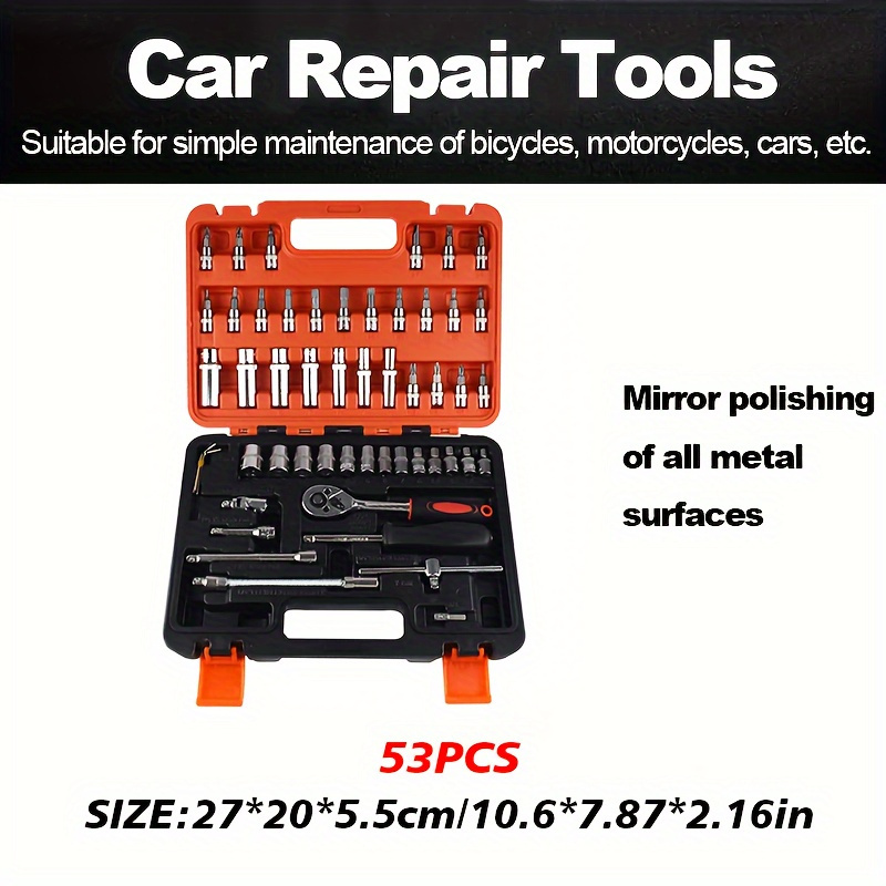 53pcs off road motorcycle heavy duty stainless steel tool set complete car maintenance kit details 3
