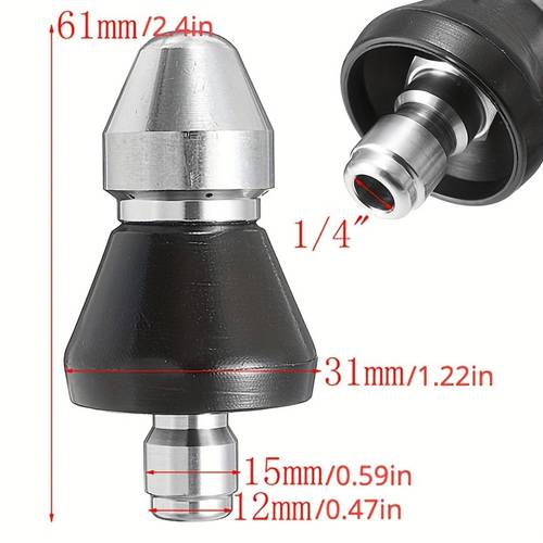1 rioolreinigingsgereedschap hogedrukspuitkop hogedruk pijpontstopping reinigingsspuitkop wasmachine riool 6 jet spuitkop wasmachine, 1/4
