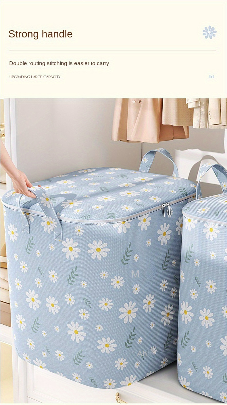 180l large capacity polyester storage bag waterproof and   organizer for quilts clothing pillows toys books versatile home and   essentials details 3