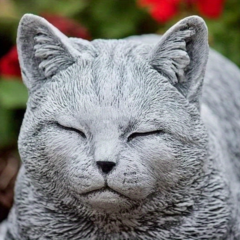Estatua De Gato De Jardín Estatuilla De Gato De Resina Con Adorno De Mariposa Estatuillas De Animale Tmvgtek Libre De Bpa