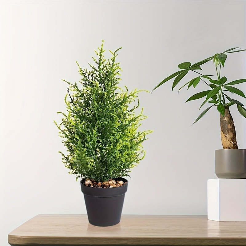 

Uv-resistant Cedar & Tree Replica - , Fade-proof Plastic Plant For Indoor/outdoor Decor, Home, Office, Patio, Garden