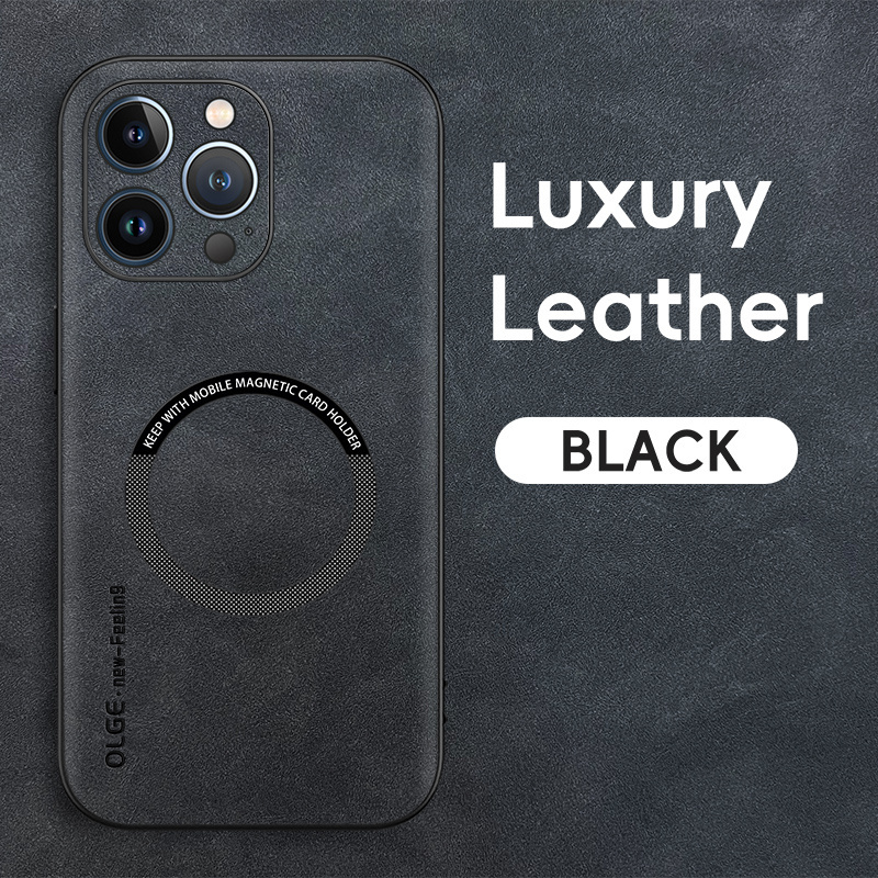 Luxury Pu Leather Phone Case For Iphone 17/17air/17promax/16/15promax/14plus/13pro/12/11/xsmax/xr/8/7plus/se2/se3 Support Magnetic, Support Car Holder, Protective, High-quality