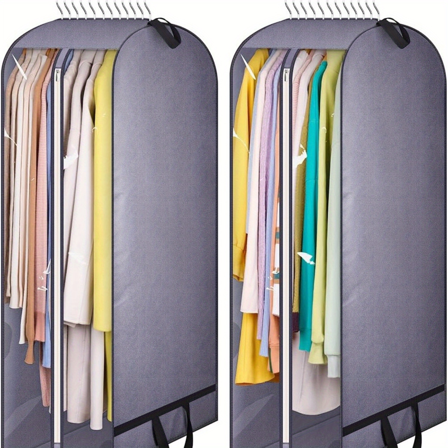 TEMU 1 Pack / 2 Pack 43-inch Long Capacity Transparent Garment Bags For Hanging Long Dresses And Outfits