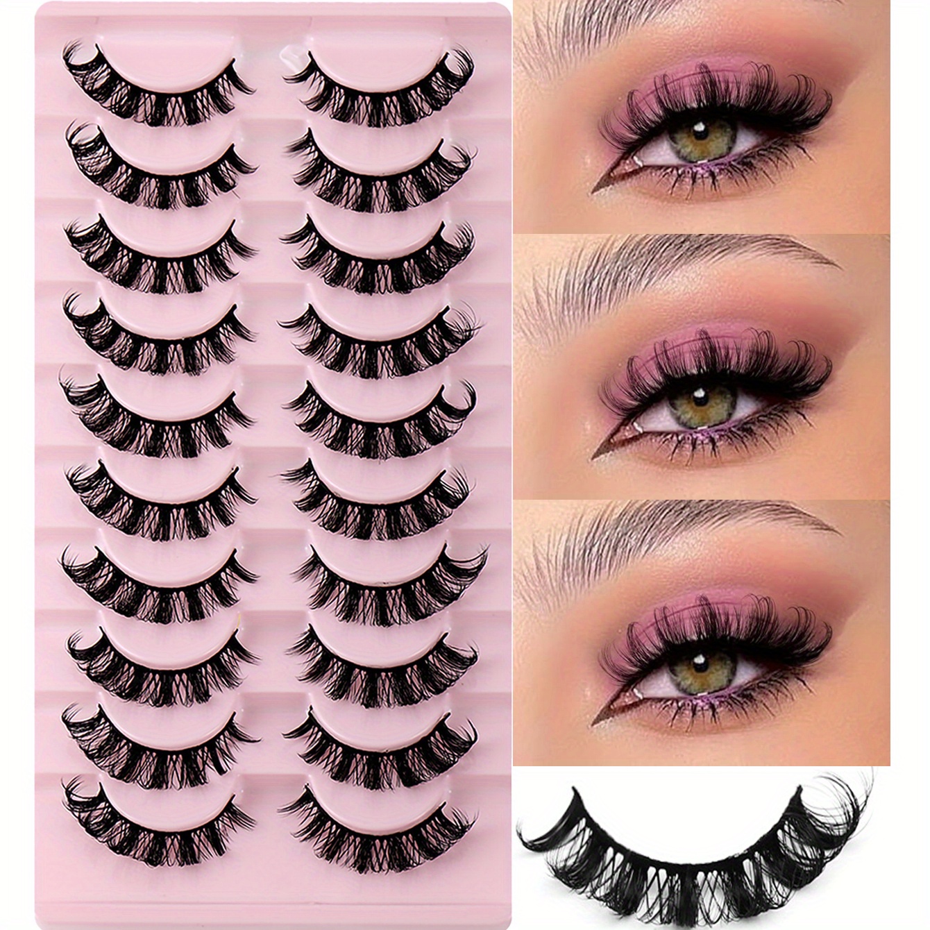 

3boxes (30pairs) Russian Strip Lashes D Fake Lashes Natural Look Fluffy Volume Wispy Russian Lashes 3d Effect Fake Eyelashes