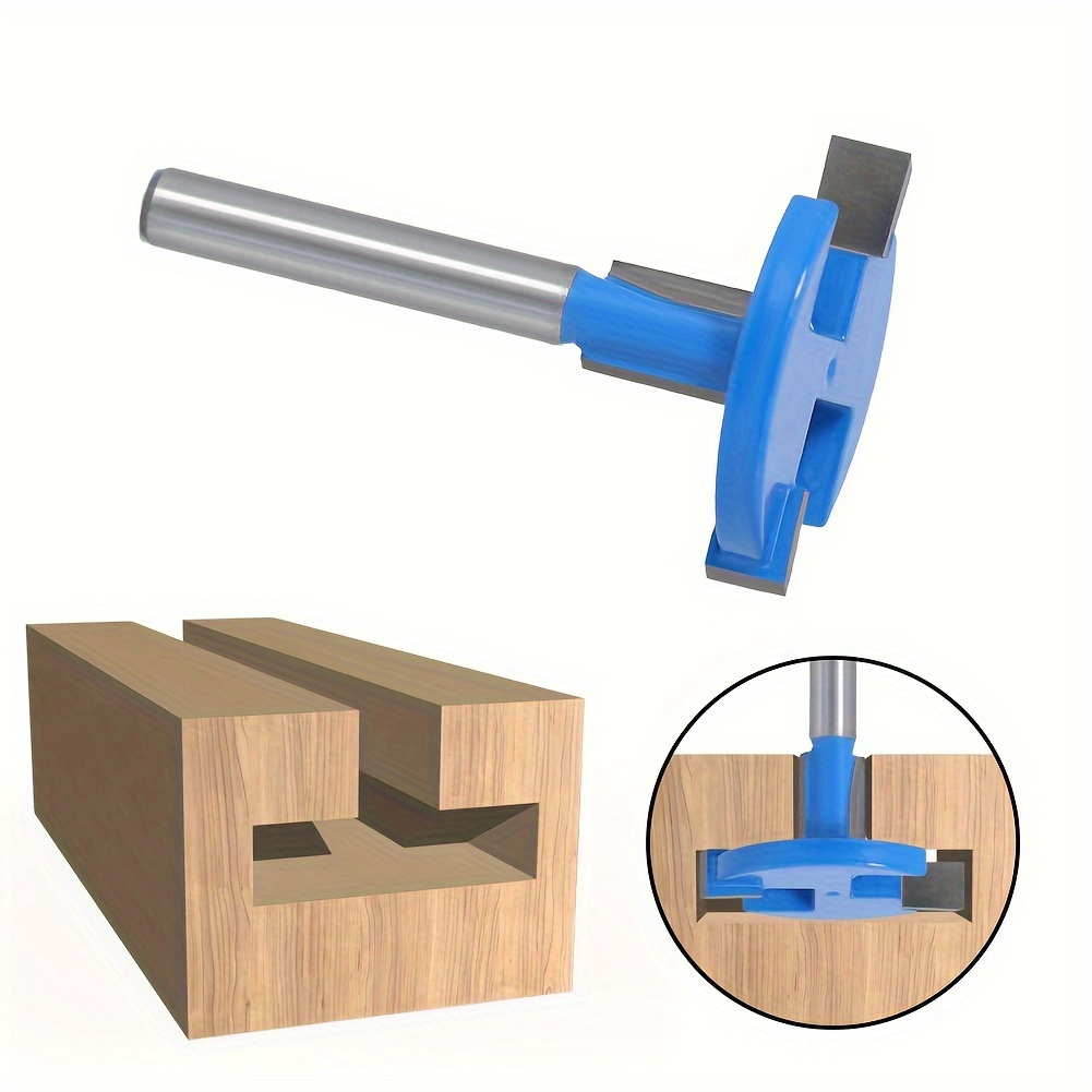 

1pc Carbide T-slot Cutter, Woodworking Precision Slotting Tool, 1/4" Shank Industrial Grade T-shape Milling Router Bit