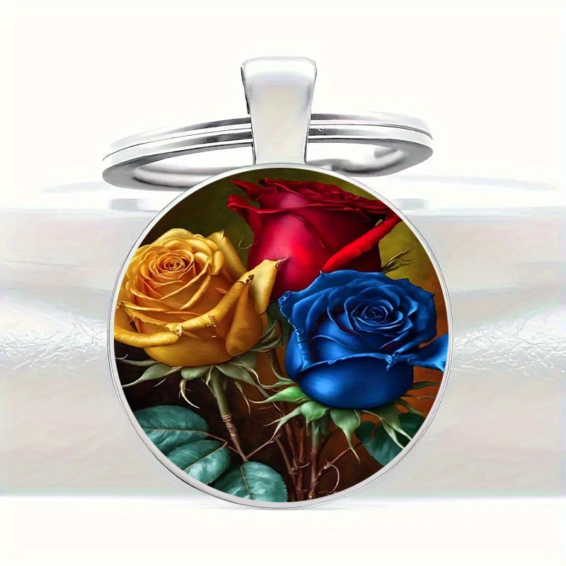 

Fashionable Rose Keychain, Anniversary Birthday Christmas Party Unisex Jewelry Gift