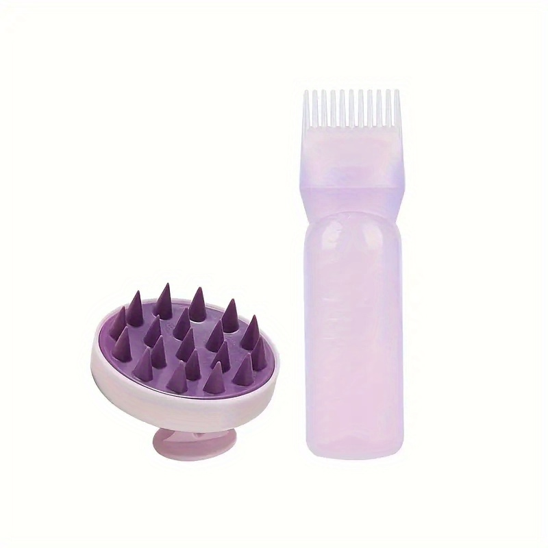 

2pcs Hair Care Set: Root Comb & Shampoo Brush - Coloring, Dyeing & Scalp Treatment