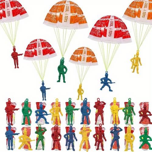 10pcs parachute men action figures hand throwing kids outdoor game toys mini toys holiday bag stuffers gifts sports toys for boys and girls party favors for halloween and christmas day mixed colors