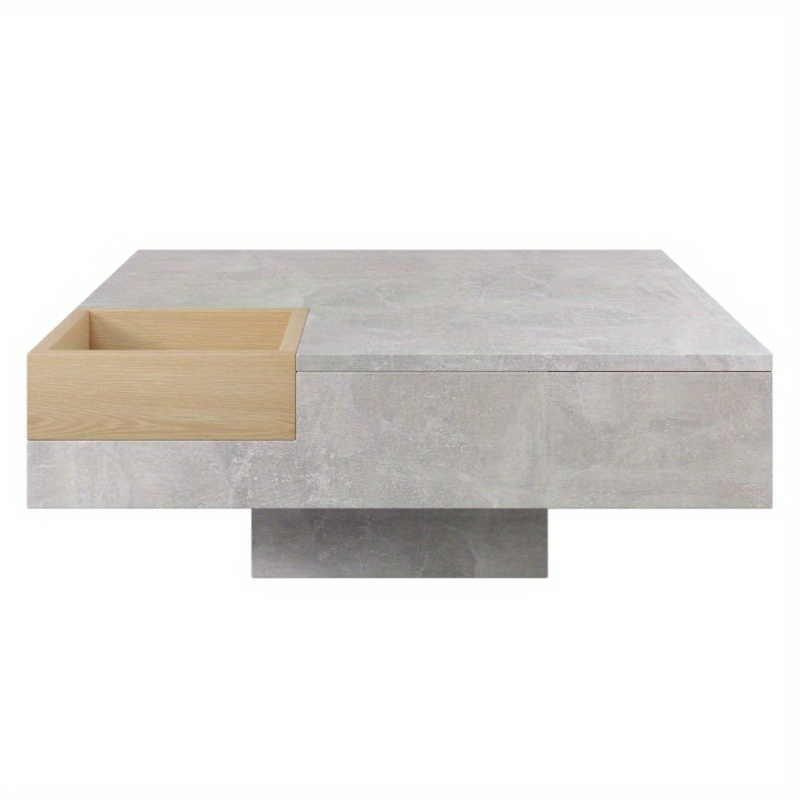 modern coffee table with removable storage box concrete gray and 72 72 30 cm perfect living room side table for stylish storage solutions details 3