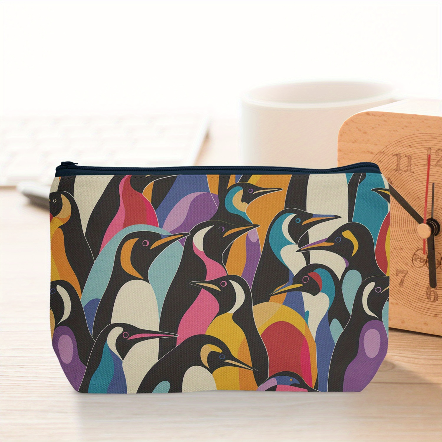 

Colorful Penguin Pattern Cosmetic Zipper Bag: Lightweight, Versatile, And Portable For Women - Perfect For Travel And Makeup Storage