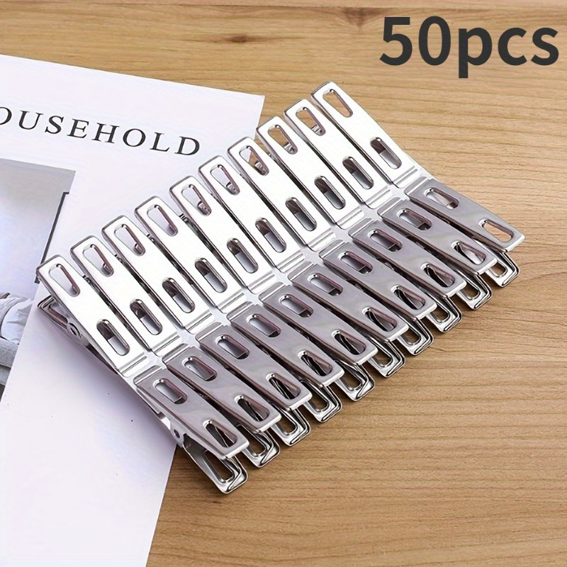 

50 Steel Clothespins, Folders, -duty Clothespins, Metal , Metal Clothespins, For Clothing And , Sealing , . Clothes