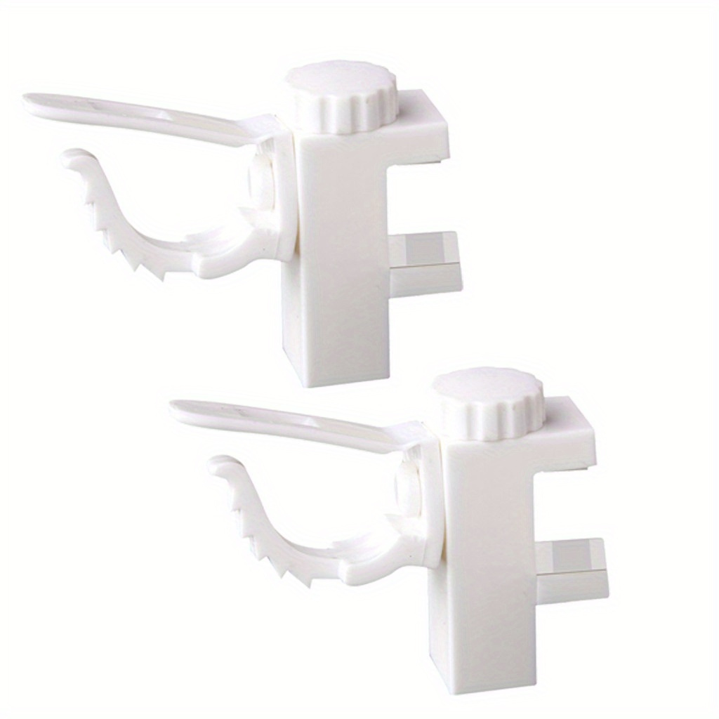 2pcs No-drill Adjustable Curtain Rod Holder Hooks, Plastic Door Mount For Bathroom, Home & Hotel Use - , Utility Hooks