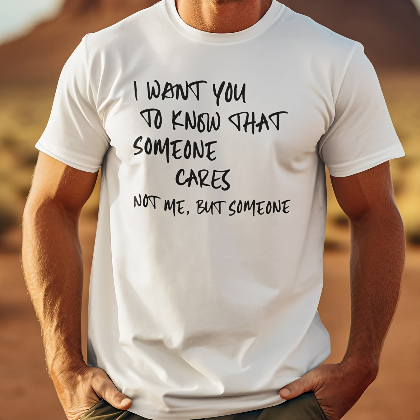 

1 Pc, 100% Cotton T-shirt, Summer Men's Cotton Personalized Printing Short-sleeved T-shirt - Comfortable & Breathable Novel Tops