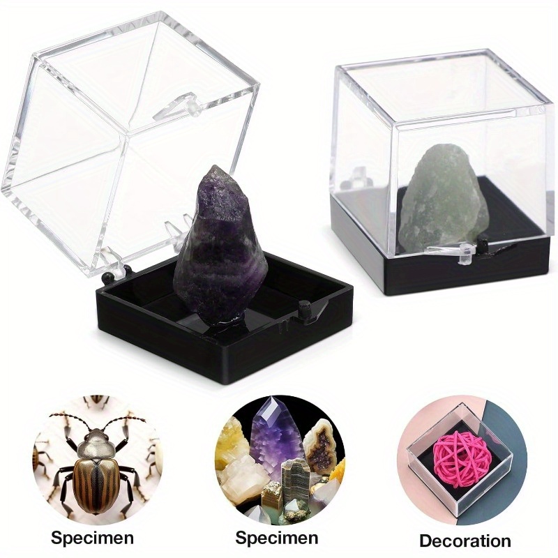 ヴィンテージスタイルのアクリル製鉱物標本ディスプレイボックス 宝石