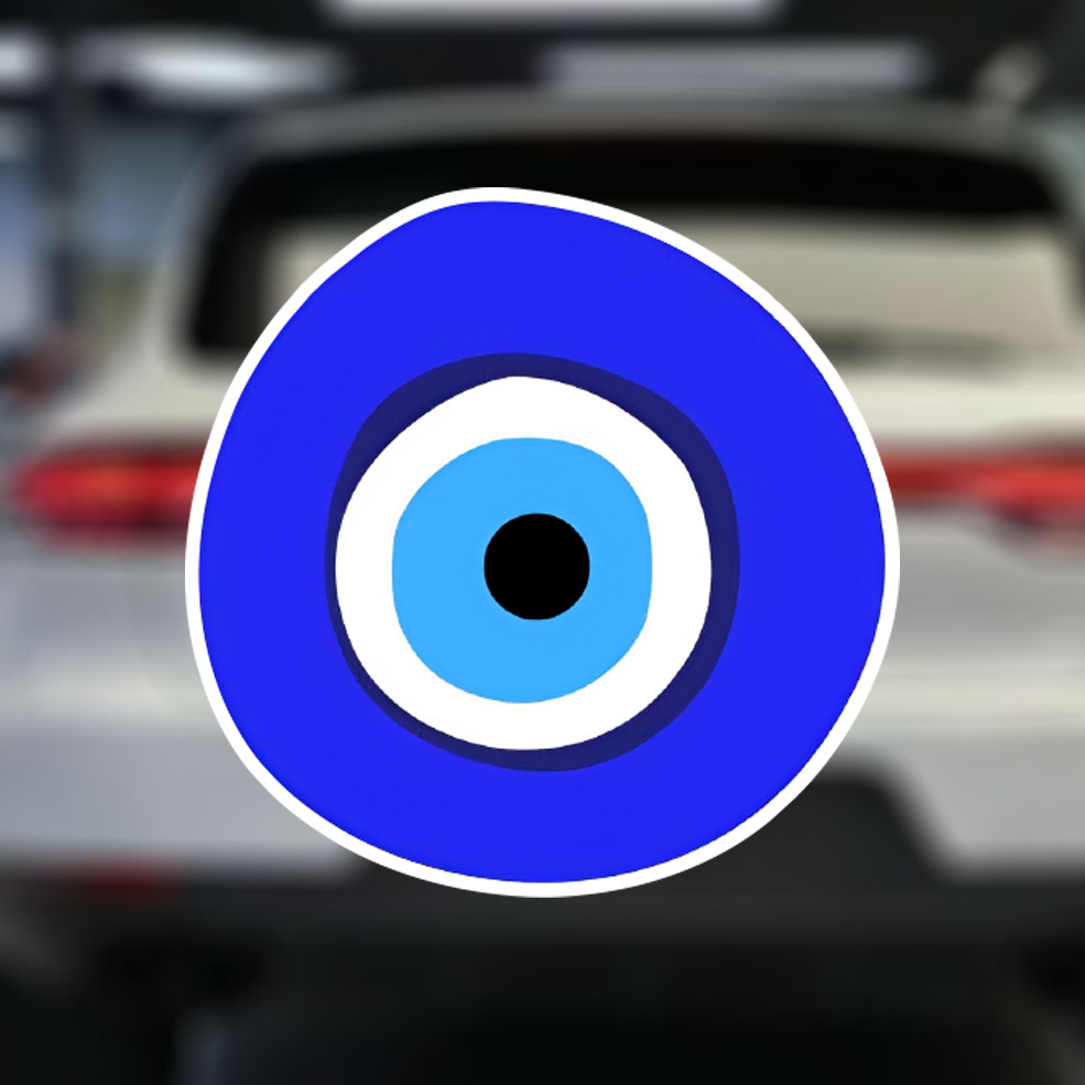 

Waterproof Greek Evil Eye Vinyl Decal - Matte , Self-adhesive Sticker For Car, Motorcycle, Laptop, Wall - Design, Single Use, Irregular Shape, Waterproof Stickers