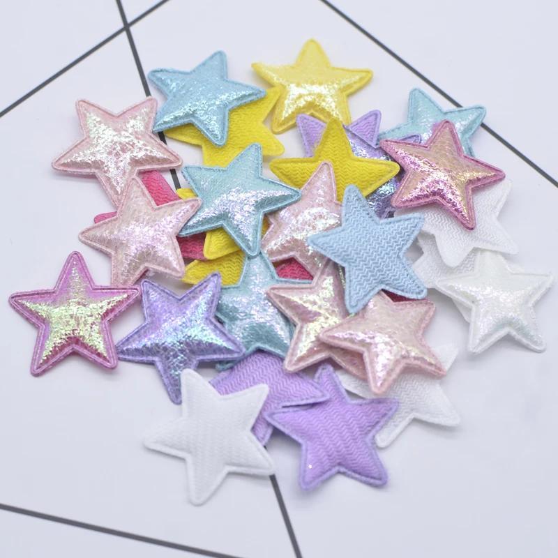 Image of 100pcs 2.5cm Applique Padded Patches For Clothes Hat Crafts Sewing Supplies Diy Headwear Hair Clips Bow Decor