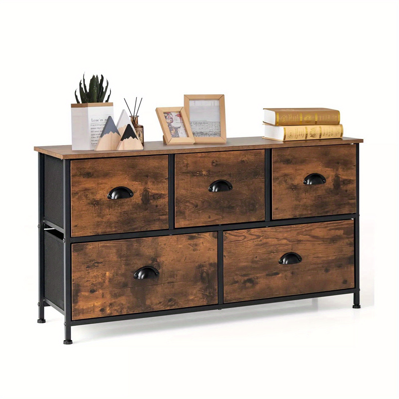 TEMU 5 Drawers Dresser Organizer 2-tier Fabric Storage Organizer Chest Of Drawers