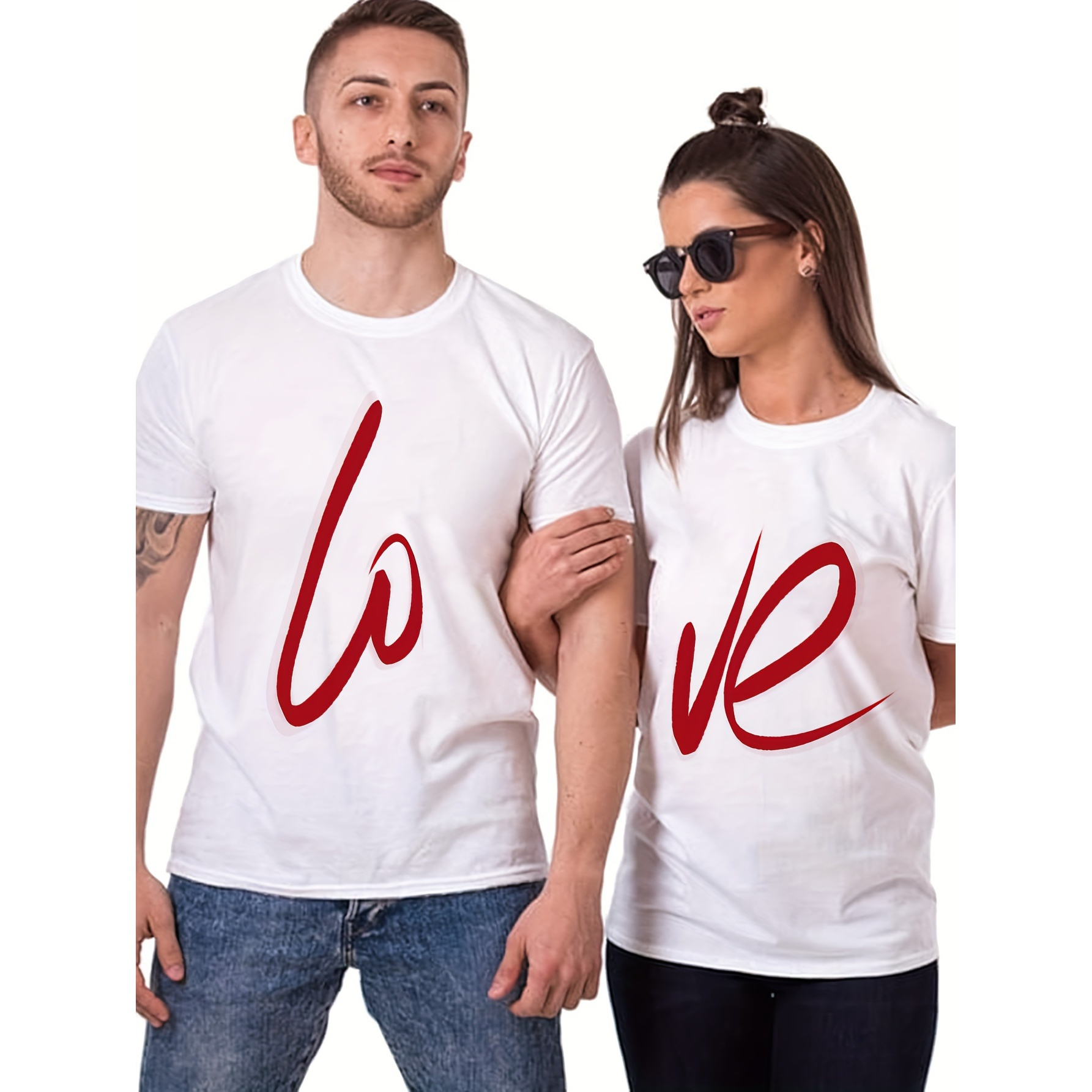 

Couple Front Printed T-shirt Love Tee Summer Casual T-shirt Streetwear Top Boyfriend Girlfriend