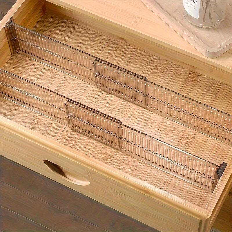 

Adjustable Plastic Drawer Organizer: Perfect For Clothes, Kitchen Utensils, Office Supplies, And More - Suitable For Living Room, Bedroom, Bathroom, And Dresser Storage