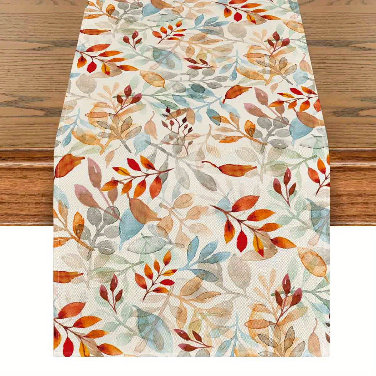 

Sm:)e Beige Eucalyptus Leaves Fall 1pc Table Runner 13x72 Inch And 4pc Place Mats 12x18 Inch, Seasonal Autumn Kitchen Dining Table Funky Home Decoration For Outdoor Home Party 13x72 Inch