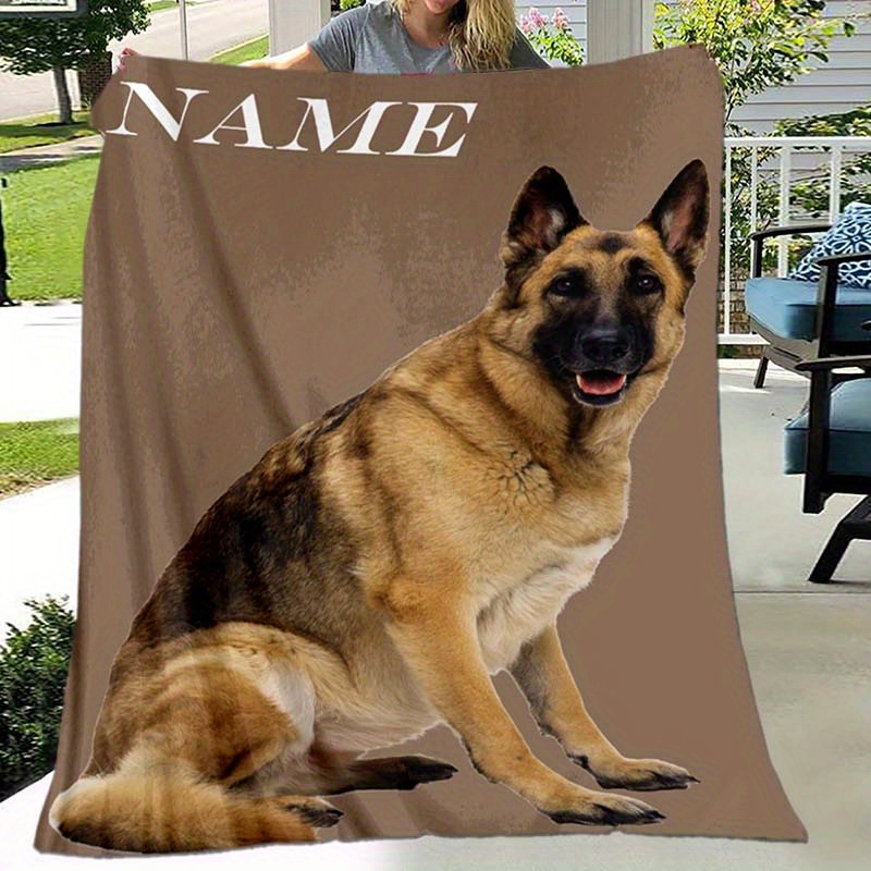 

Personalized German Shepherd Dog Blanket - Soft, Flannel Throw For , Camping & Travel - Perfect Gift For Pet Lovers