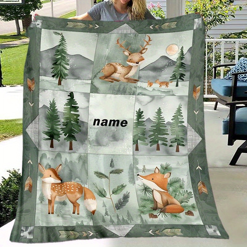 

Personalized & Fox Blanket - , For , Camping & - For &