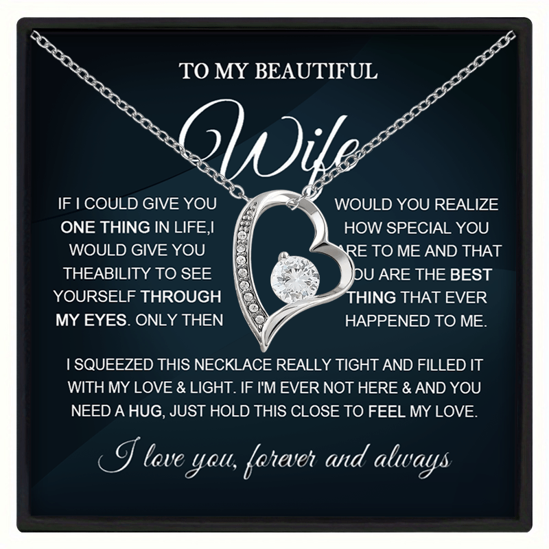 

Stylish And Elegant Love Pendant Necklace With Card Gift Box Decoration Accessories For Wife's Holiday Birthday Christmas Gift