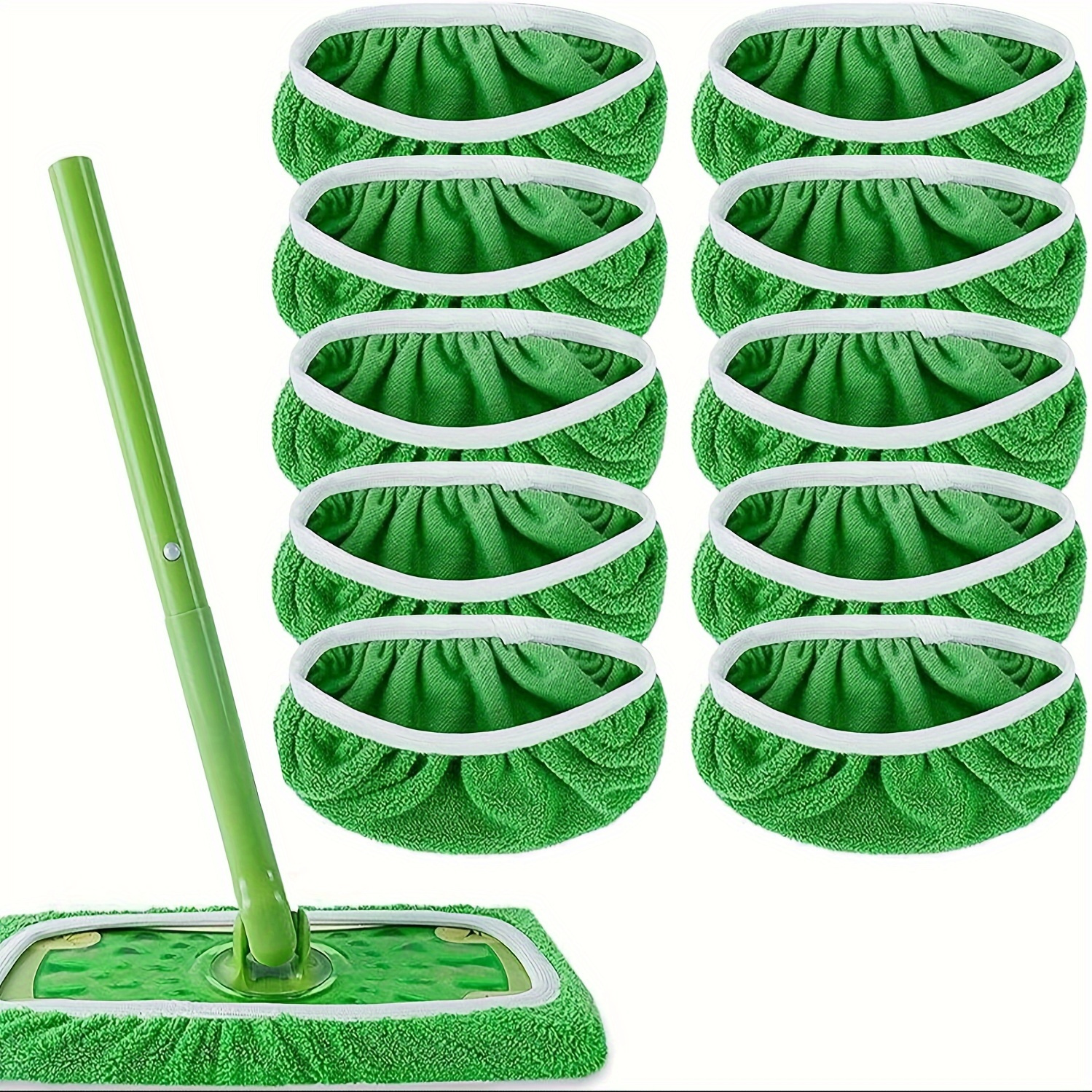

10pcs Reusable Super Absorbent Mop Replacement Pads - High-dirt And Water Absorbing, Washable, Durable, Easy To Clean, Wet And Dry Use - Premium Cleaning Supplies For Flat Floors