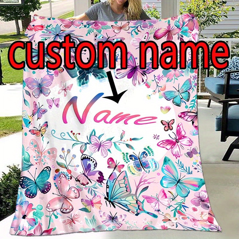 

Name Blanket - Personalized Pattern, Flannel, , Contemporary , 200-250gsm, -pilling & , For Sofa, Bed, , , Or Washable, In