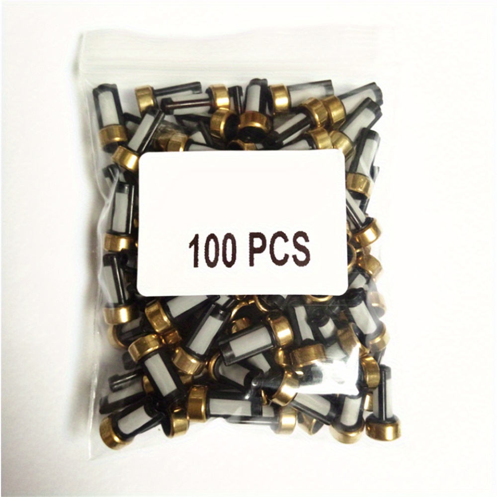 TEMU 100 Universal Fuel Injector Micro Basket Strainer Filters, , Plastic Outer Layer, Compatible With Asnu03c Fuel Injector Repair Kit, Suitable For