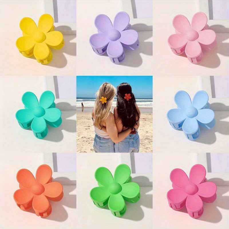 

Hair Claw Clips 1/8pcs Flower Hair Clips Large Hair Clips Cute Claw Clips For Women Thick Hair, Hair Jaw Clips Big Dasiy Matte Hair Clips Non Slip Strong Hold For Women Thick Thin Hair 8 Colors