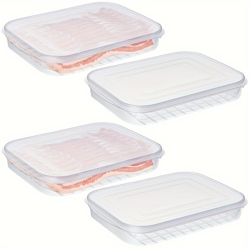 

Food Storage Container, Plastic Food Containers With Silicone Lid, Stackable Freezer Storage Containers Tray For Fruits, Vegetables, Meat Kitchen Gadgets For Restaurants