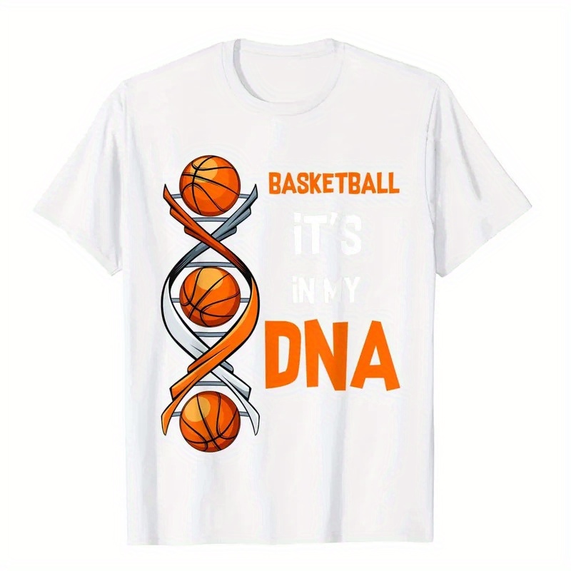 

It's In My Dna Men's Basketball Sports T-shirt, Cotton Slim Fit Shirt, Funny, Summer