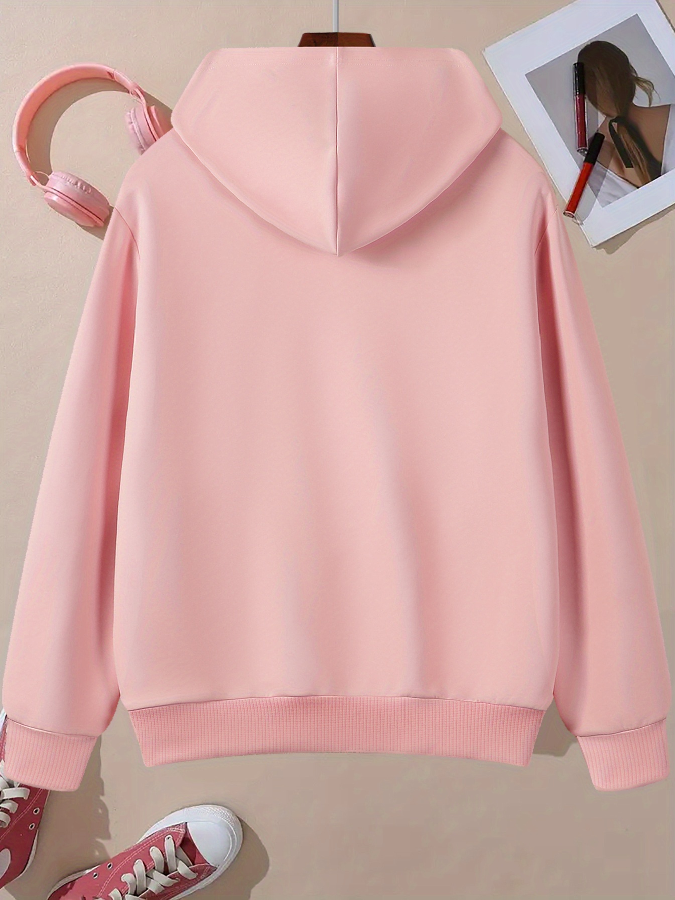 brooklyn print women's hoodie comfy kangaroo pocket casual Temu