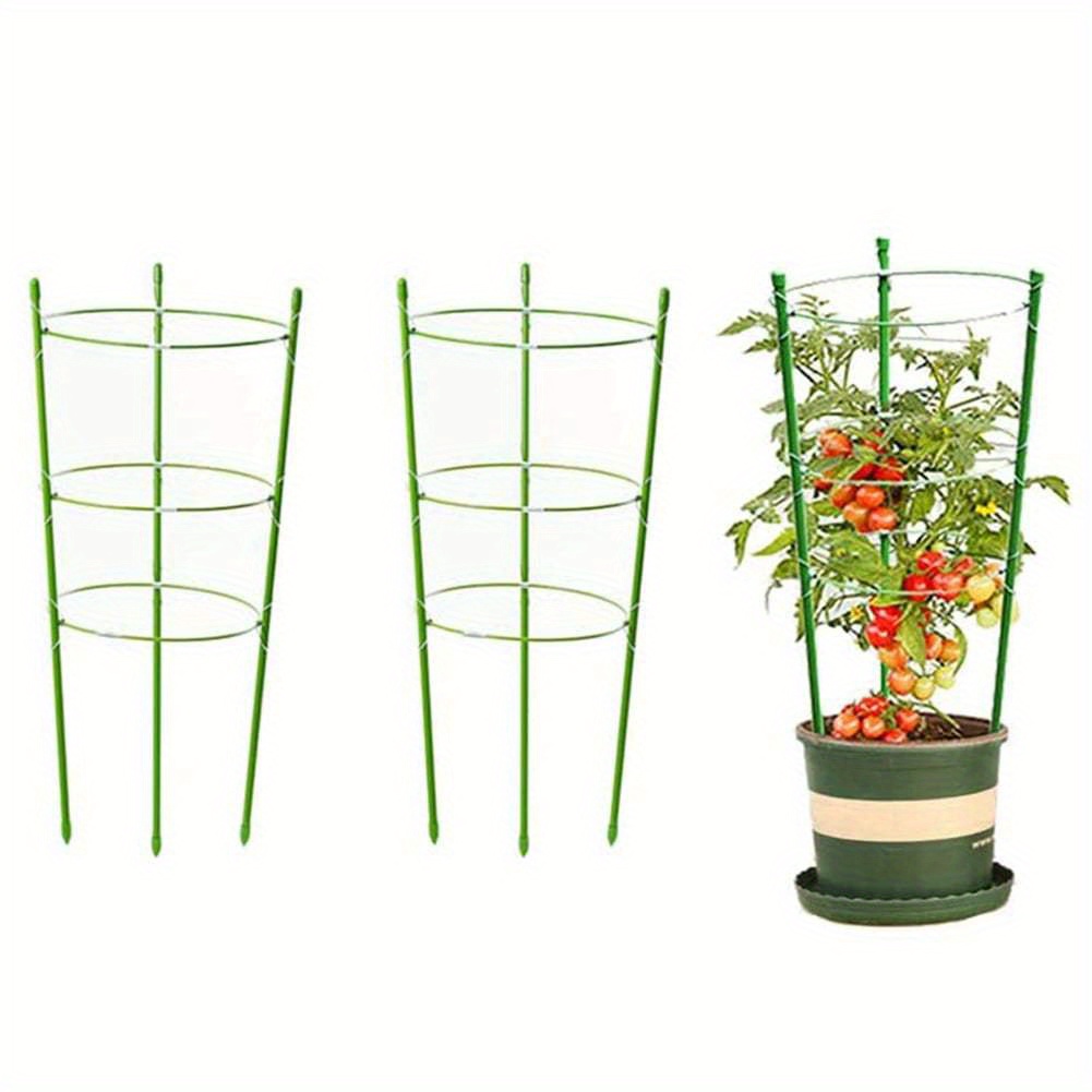 

2 Pack Tomato Cage Plant Support Cages For Garden, 18 Inches Trellis For Climbing Plants, Upgrade Garden Plant Stakes With Adjustable Ring