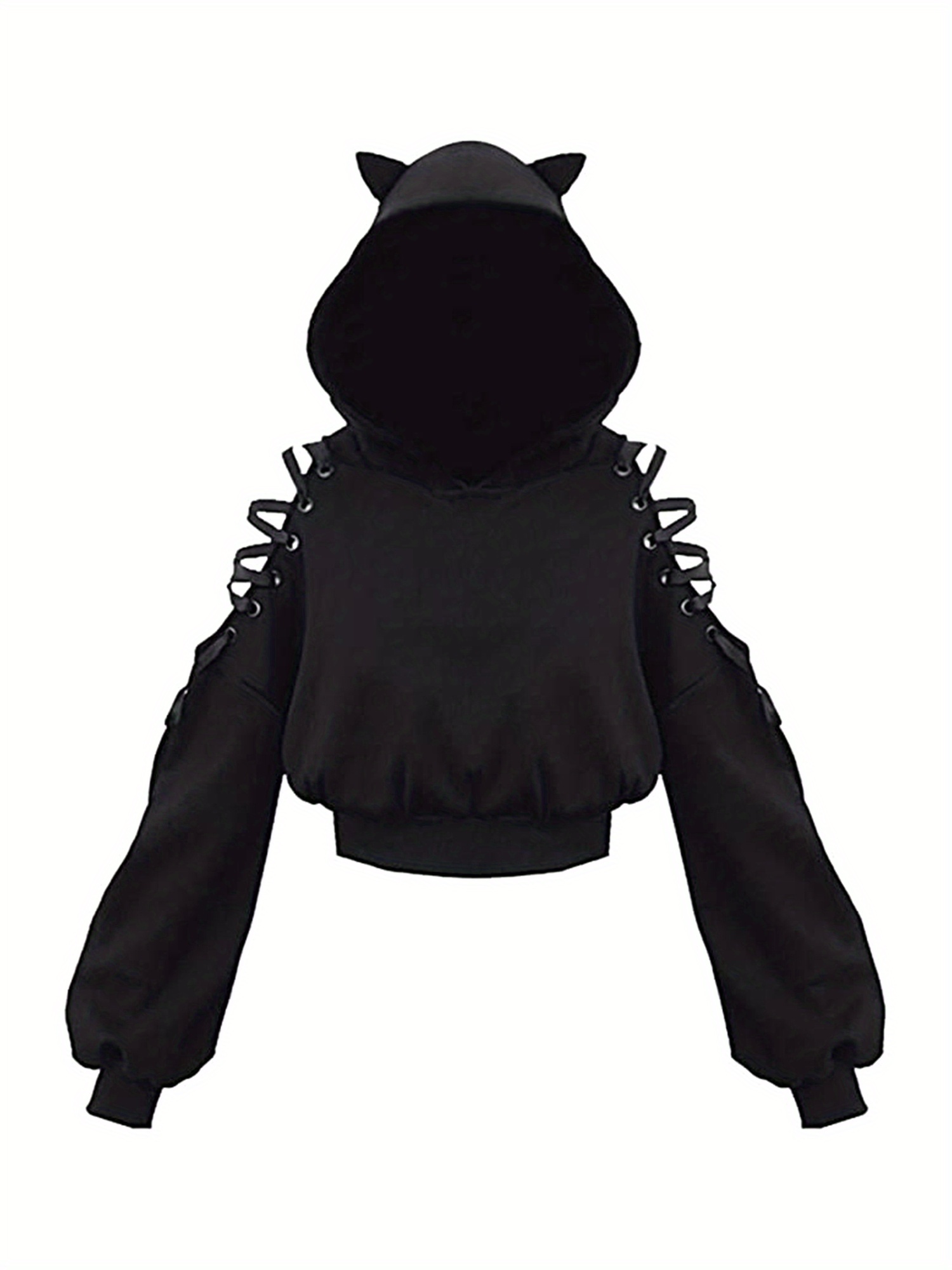 black cat hoodie sold on Temu United States