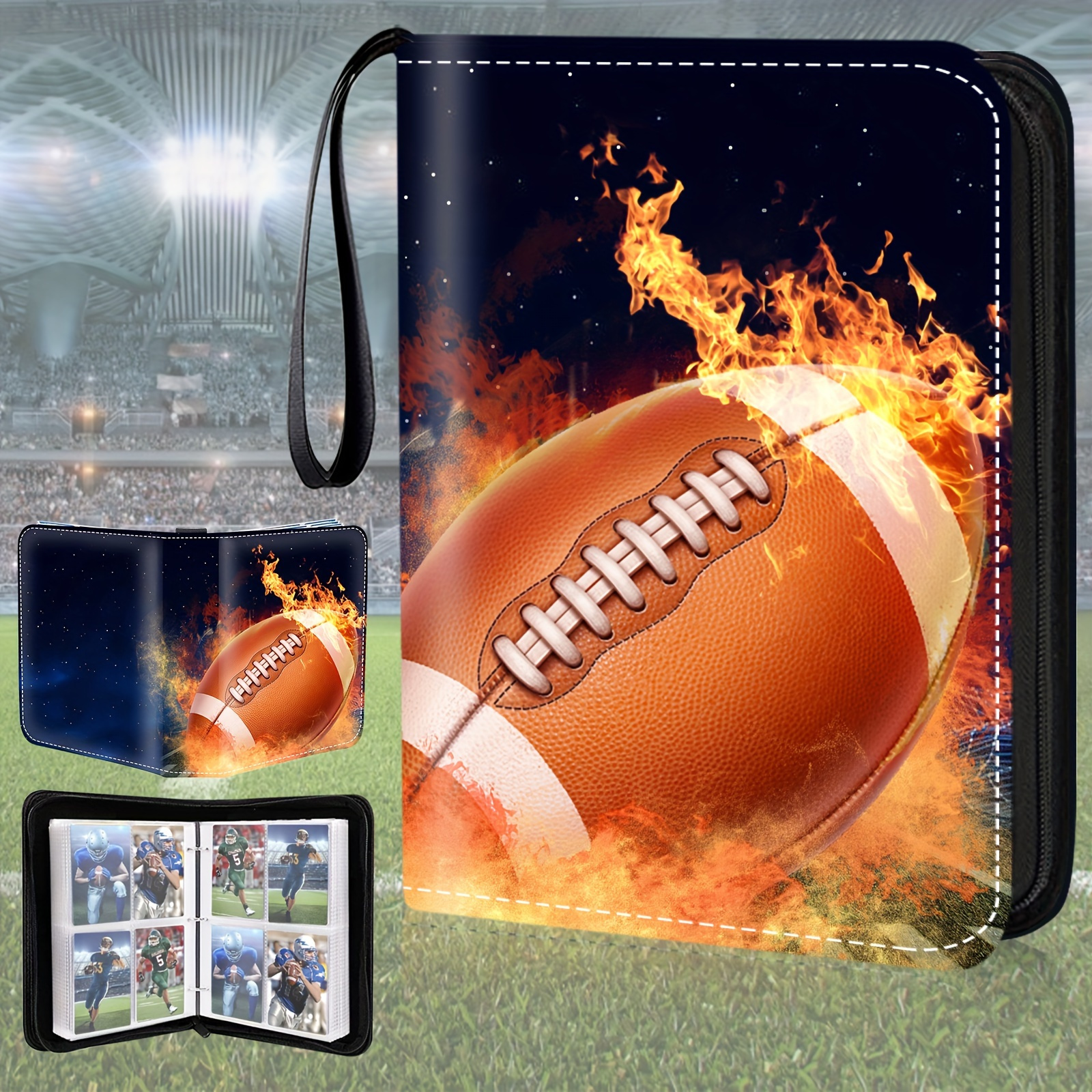 

Sports Card Binder, 4-bag Trading Card Binder Can Accommodate 400 Cards, Double-sided , Rugby And Ice Collection Card Holder, Photo Album, Office Card Holder