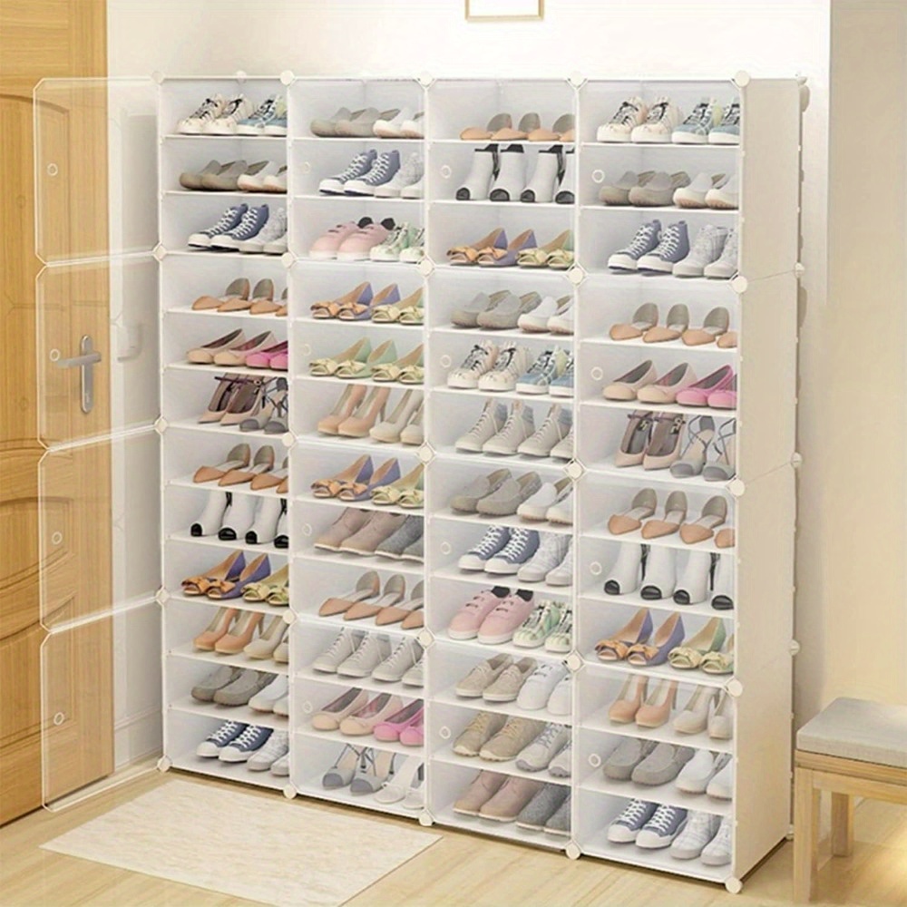

Stackable Sneaker Shoe 12 Tier Shoe Rack Cube Storage Cabinet Shoe Tower Rack Organizer For Closet Free Standing Shoes Shelf Cabinet For Entryway Hallway Bedroom