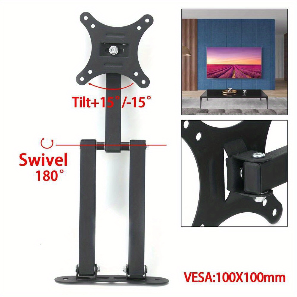 Tv Wall Mount Tv Wall Holder 10-27" Swivel Tilt Black