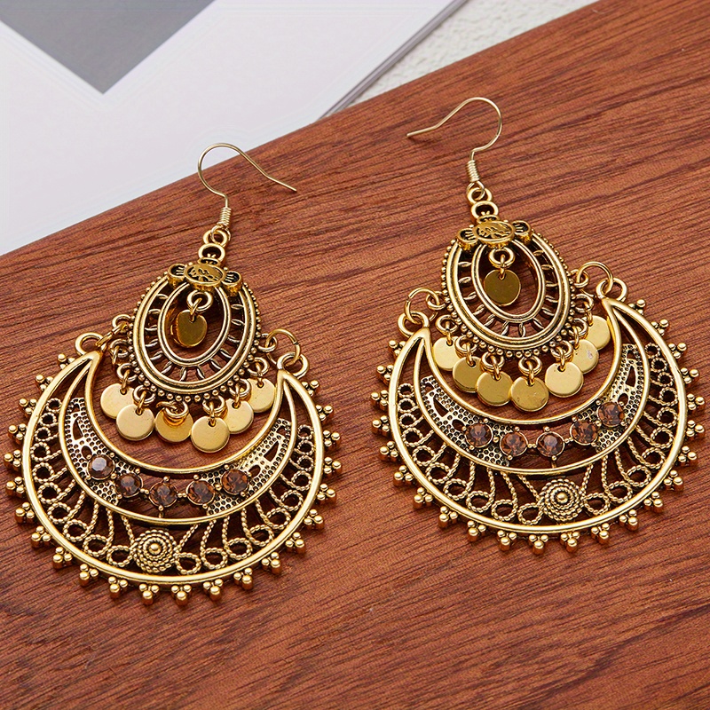 

Fashionable Ethnic Style, Hollowed Out Shape Drop, Hook Earrings, Jewelry, Party Gift 1 Pair