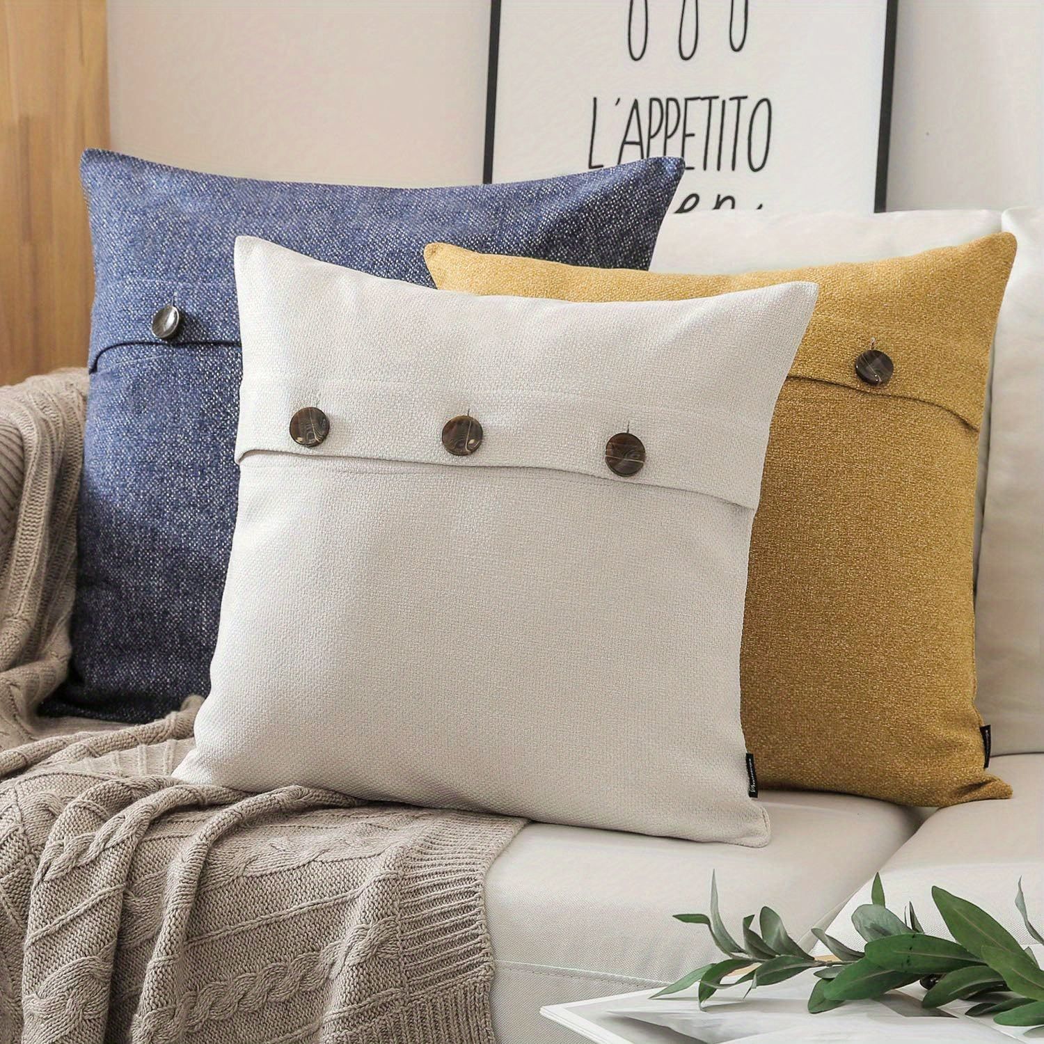 button pillow case