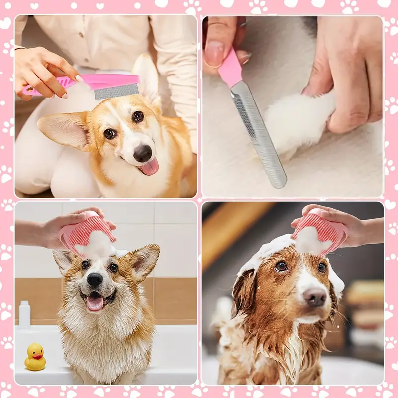 مجموعة تصفيف شاملة للعناية بالحيوانات الأليفة 5 في 1 مثالية للكلاب والقطط 5 webp
